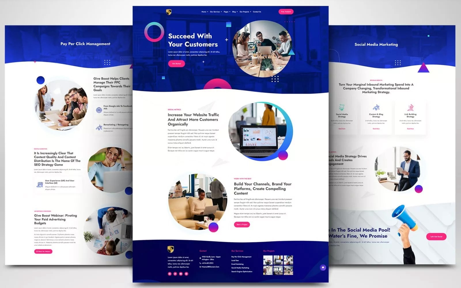 SEO, Marketing, Advertising, Web Hosting Agency Website Layout #3