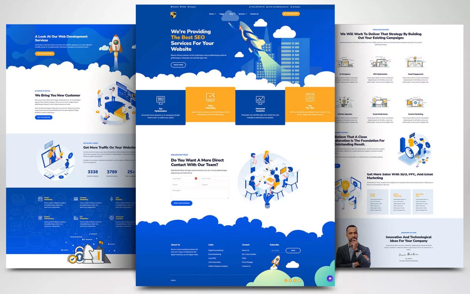 SEO, Marketing, Advertising, Web Hosting Agency Website Layout #5