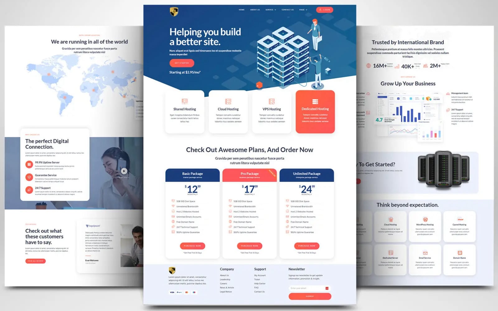SEO, Marketing, Advertising, Web Hosting Agency Website Layout #8