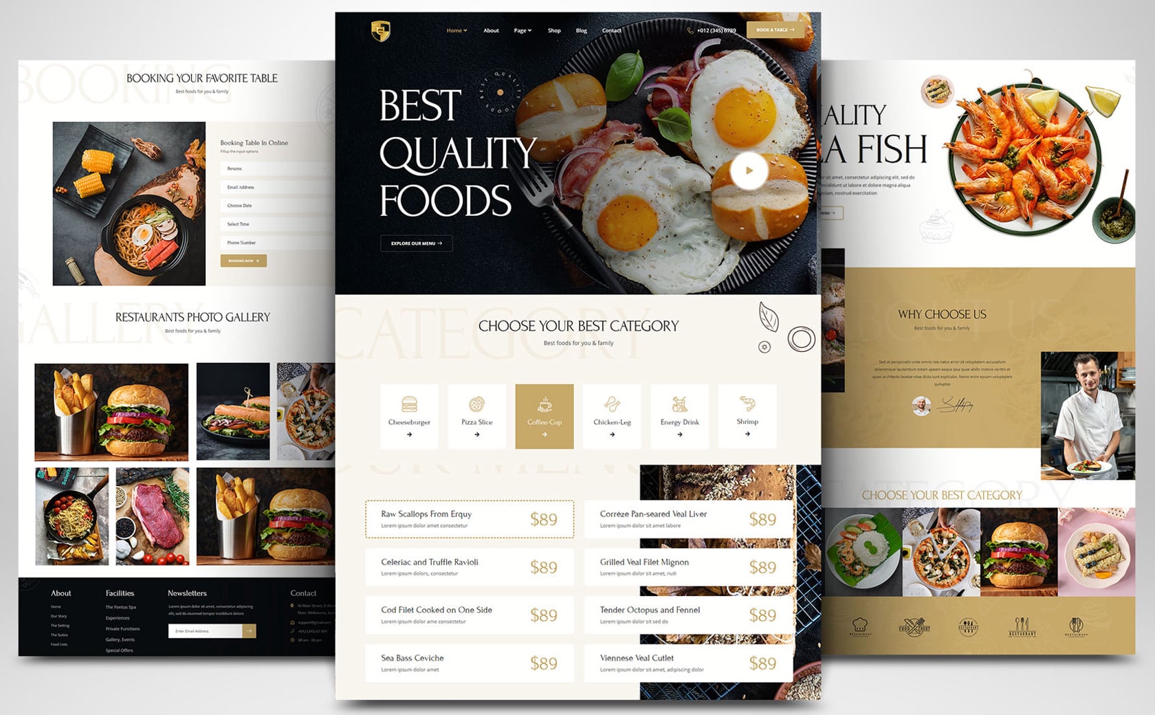 Restaurant, Café, Food & Drink Website Layout #4
