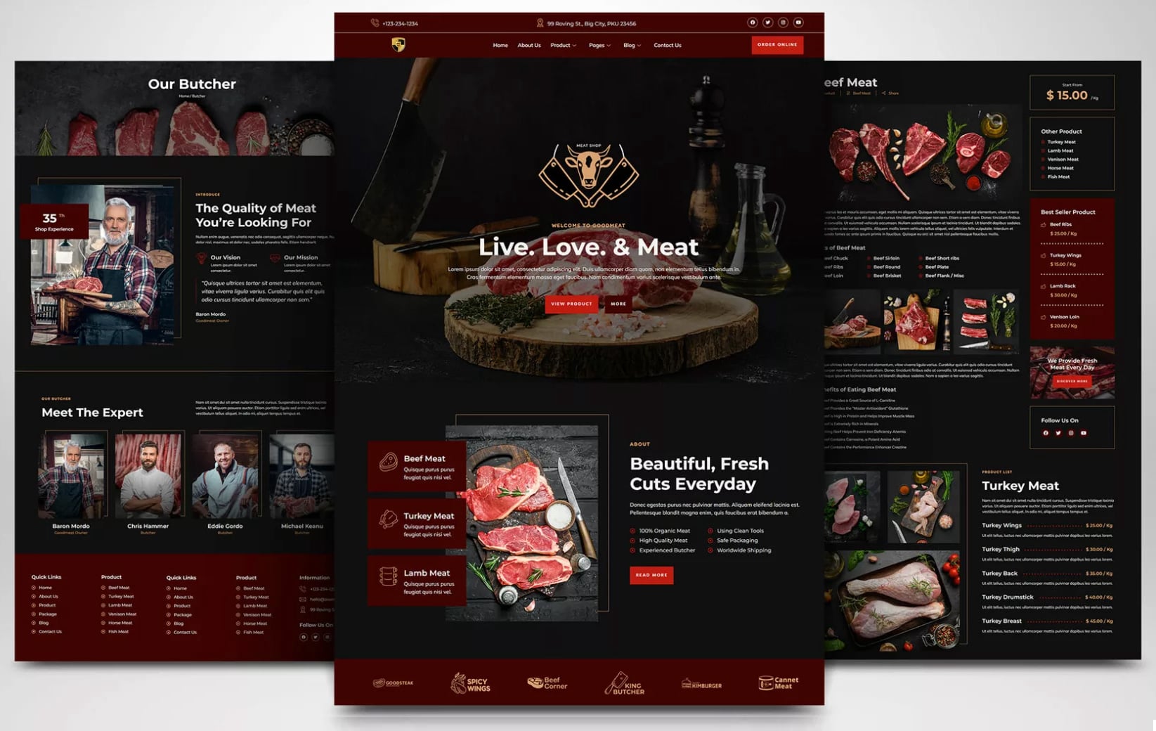 Restaurant, Café, Food & Drink Website Layout #5
