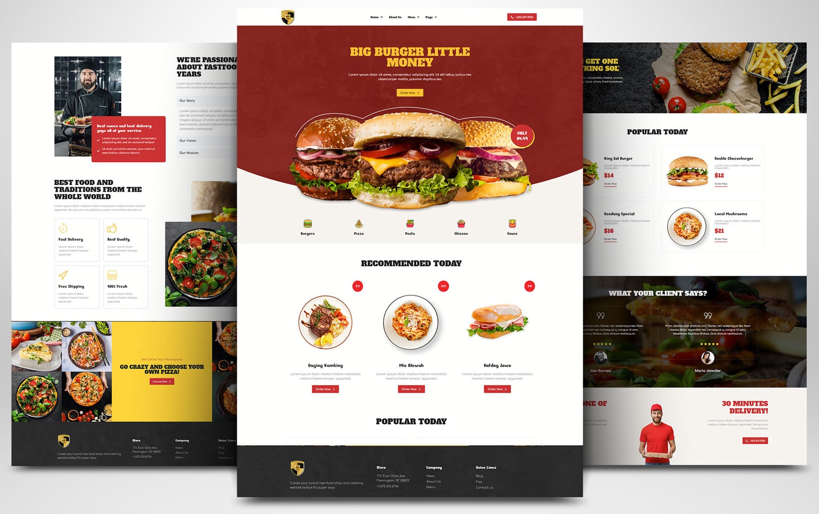 Restaurant, Café, Food & Drink Website Layout #6