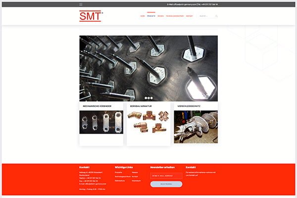 Website of the company Schneider Mining Technology GmbH