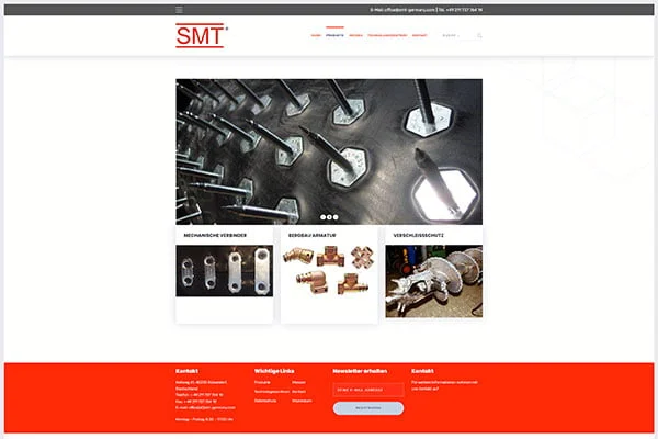 Website of the company Schneider Mining Technology GmbH