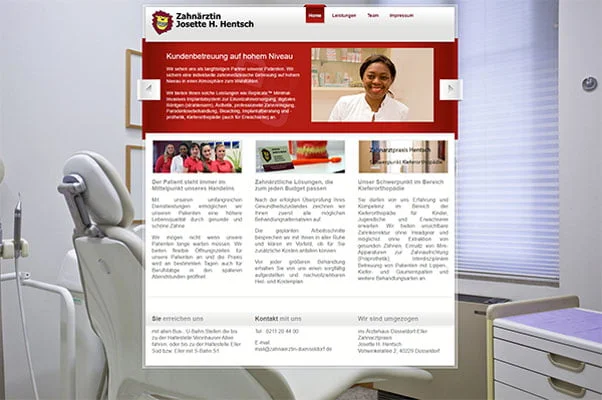 Website of the dental practice Josette H. Hentsch